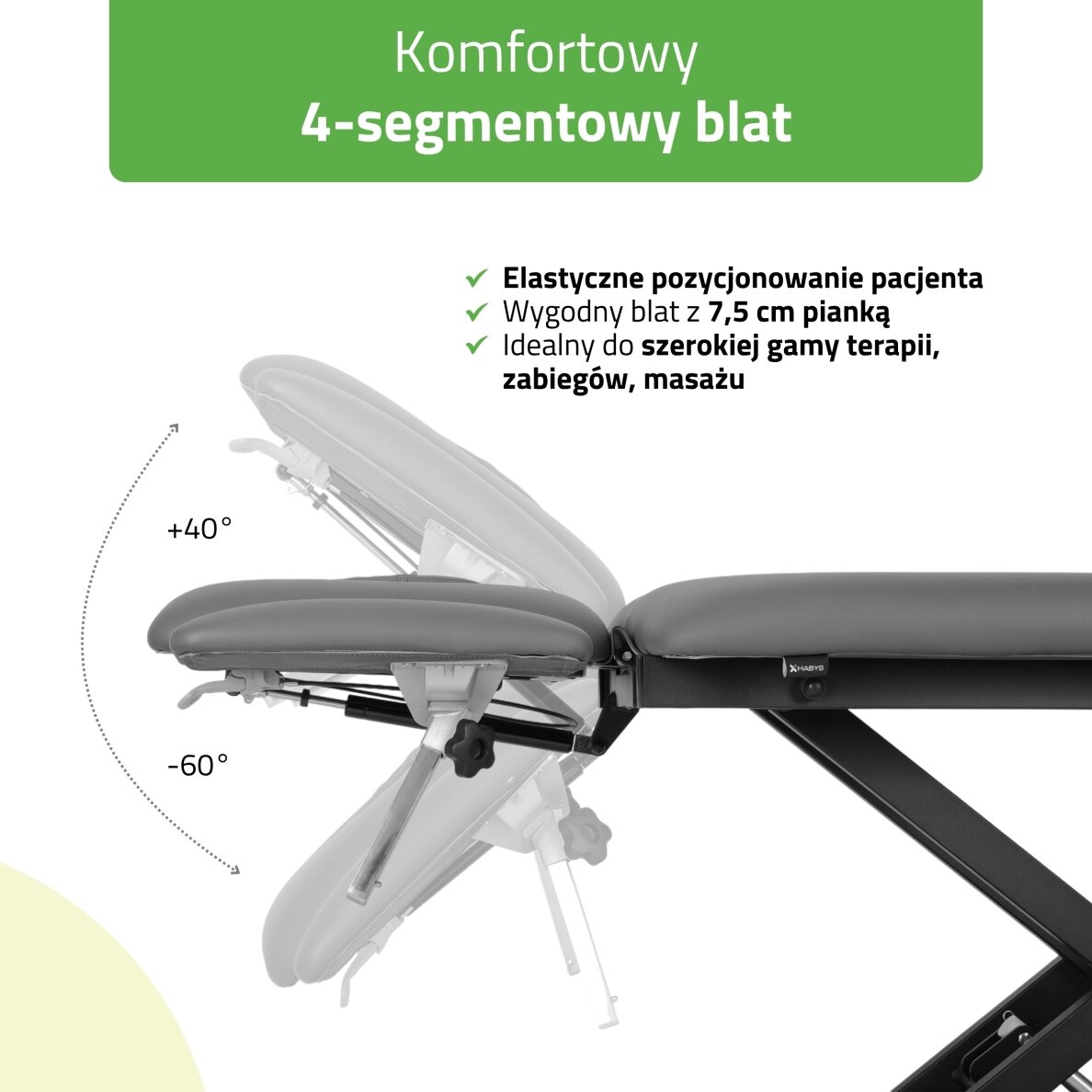 Profesionalus elektrinis manualinės terapijos ir masažo stalas EVERO CROSS X4 ERGO, pilkos spalvos 3
