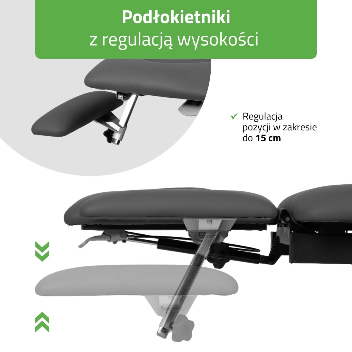 Profesionalus elektrinis manualinės terapijos ir masažo stalas EVERO CROSS X4 ERGO, pilkos spalvos 8