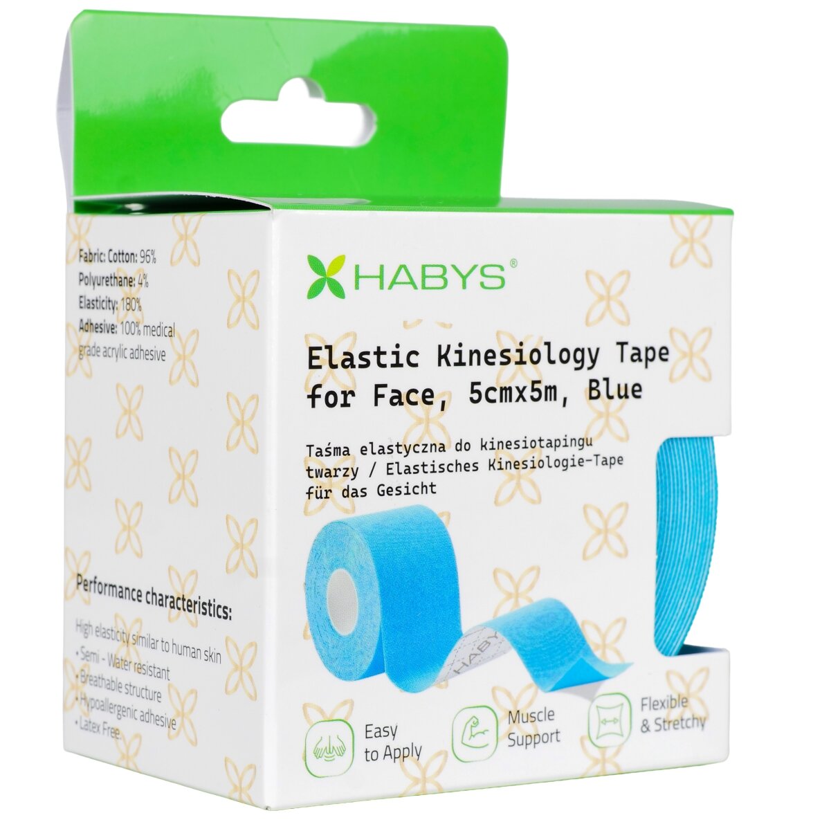 FACE elastinė kineziologinė juosta veidui, 5 cm × 5 m, mėlynos spalvos 6 FACE elastinė kineziologinė juosta veidui, 5 cm × 5 m, mėlynos spalvos 6