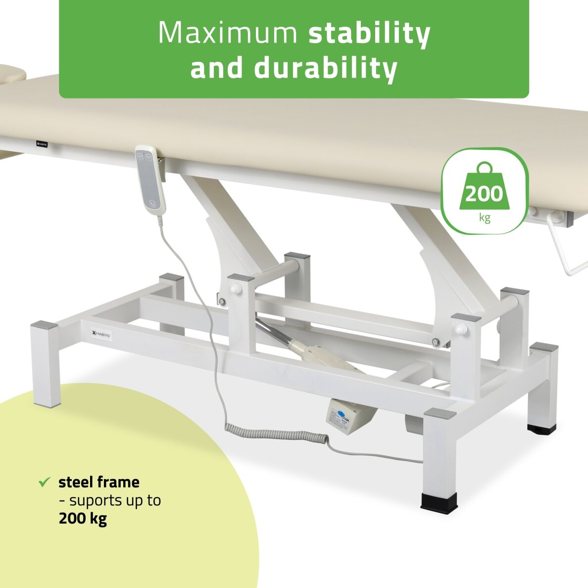 Professional massage and physiotherapy table-bed with remote control FORTIS 1 2
