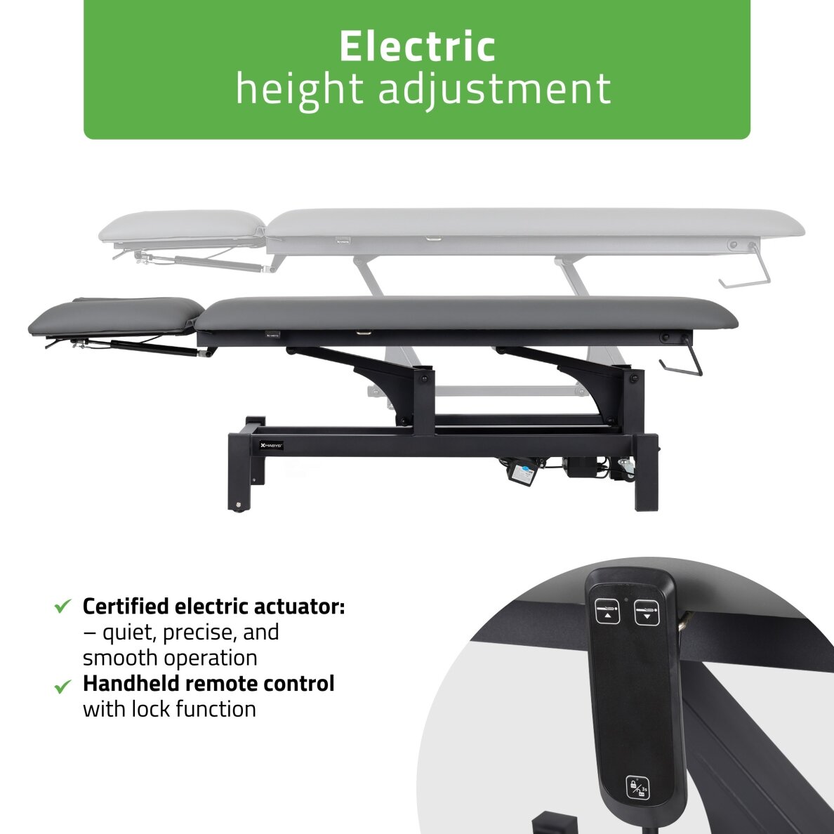 FORTIS 2 ERGO professional electric 2-part massage and physiotherapy bed with manual control 1