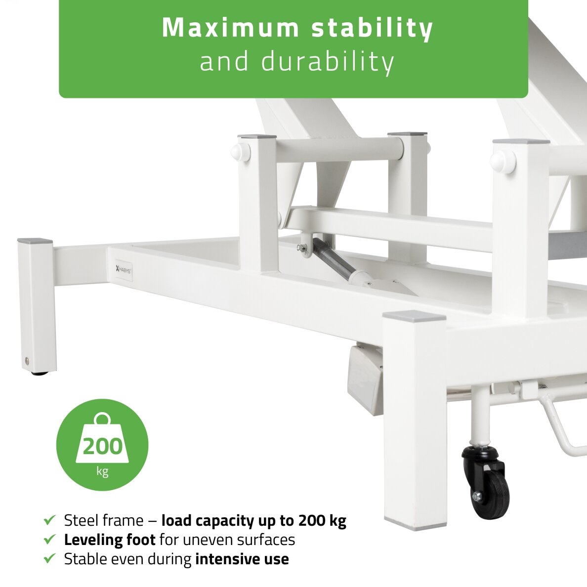 FORTIS 2 ERGO professional electric 2-part massage and physiotherapy bed with manual control, light gray 8