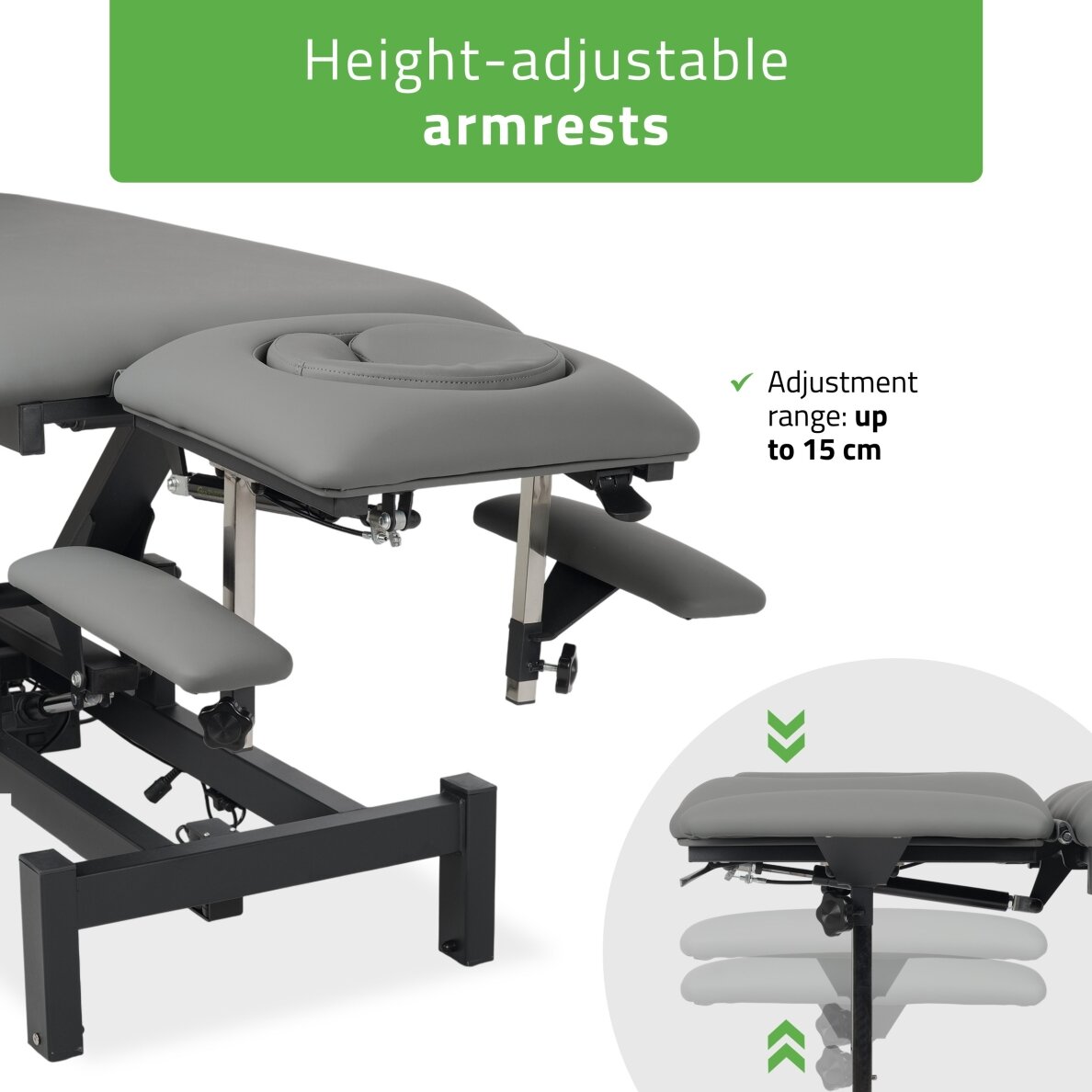FORTIS 4 ERGO professional electric 4-section massage and physiotherapy bed with manual control 7