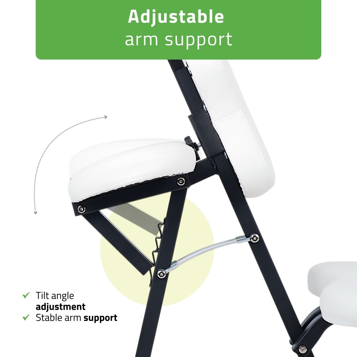 Professional folding tattoo and massage chair FLEXO, white 3