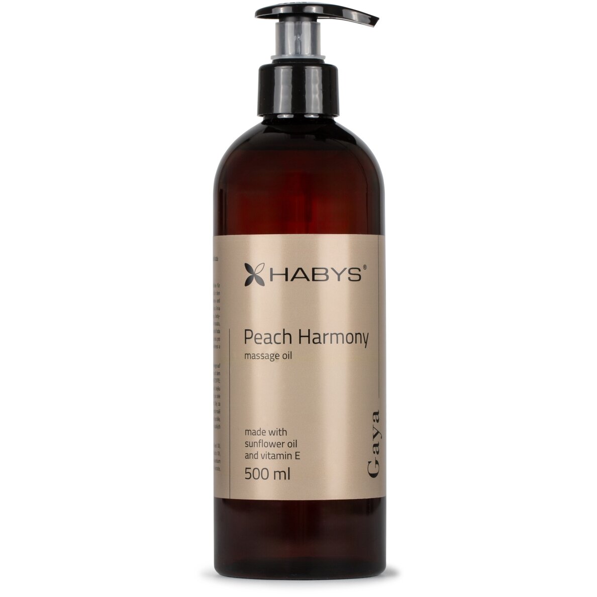 HABYS GAYA PEACH HARMONY masažinis aliejus su saulėgrąžų ir migdolų aliejumi, 500 ml 2 HABYS GAYA PEACH HARMONY masažinis aliejus su saulėgrąžų ir migdolų aliejumi, 500 ml 2