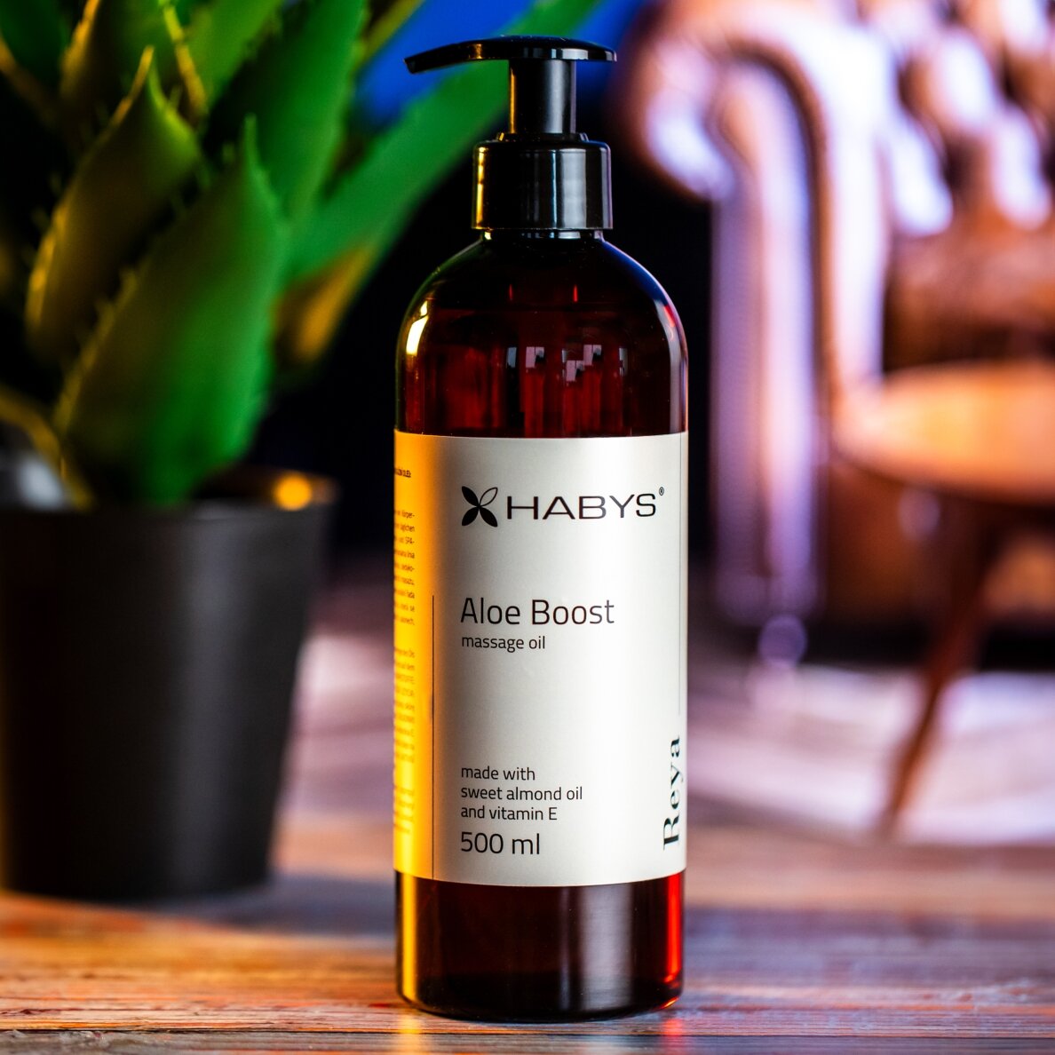 HABYS REYA ALOE BOOST masažo aliejus su su gaivinančia alavijo nata, 500 ml 1 HABYS REYA ALOE BOOST masažo aliejus su su gaivinančia alavijo nata, 500 ml 1