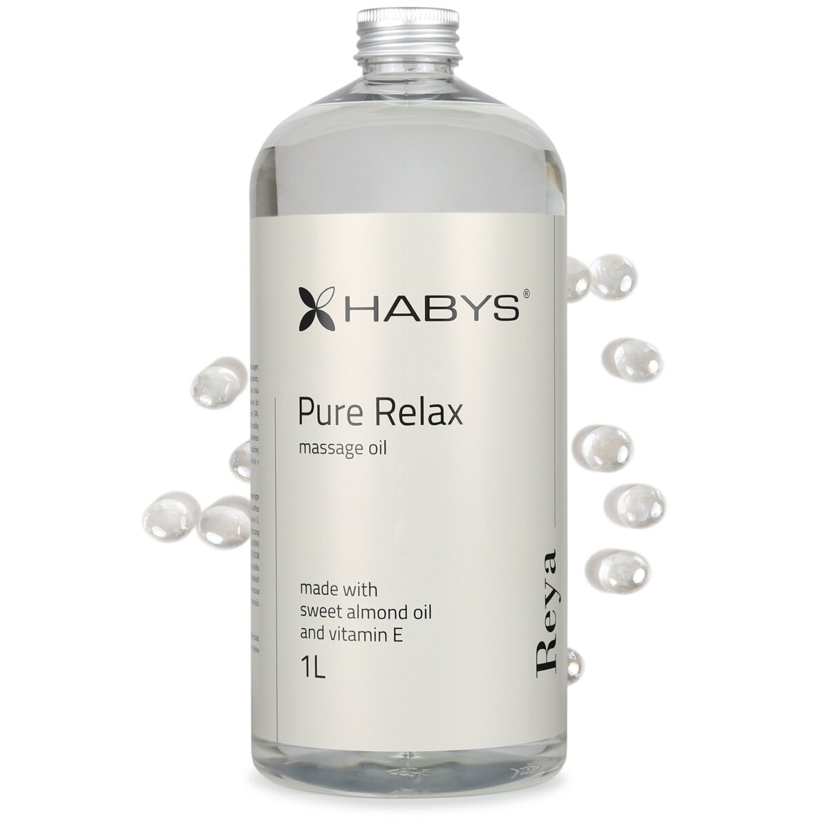 HABYS REYA PURE RELAX maitinantis kūno masažo aliejus su migdolų aliejumi ir vitaminu E, 1000 ml