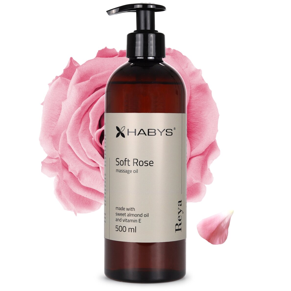 Массажное масло HABYS SOFT ROSE с натуральным маслом сладкого миндаля и витамином Е, 500 мл. Массажное масло HABYS SOFT ROSE с натуральным маслом сладкого миндаля и витамином Е, 500 мл.