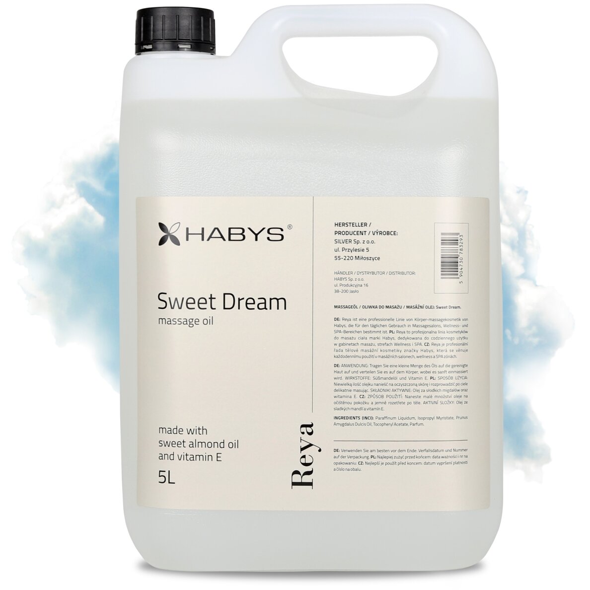 HABYS REYA SWEET DREAM masažo aliejus odai kuriai trūksta gyvybingumo, 5000 ml HABYS REYA SWEET DREAM masažo aliejus odai kuriai trūksta gyvybingumo, 5000 ml
