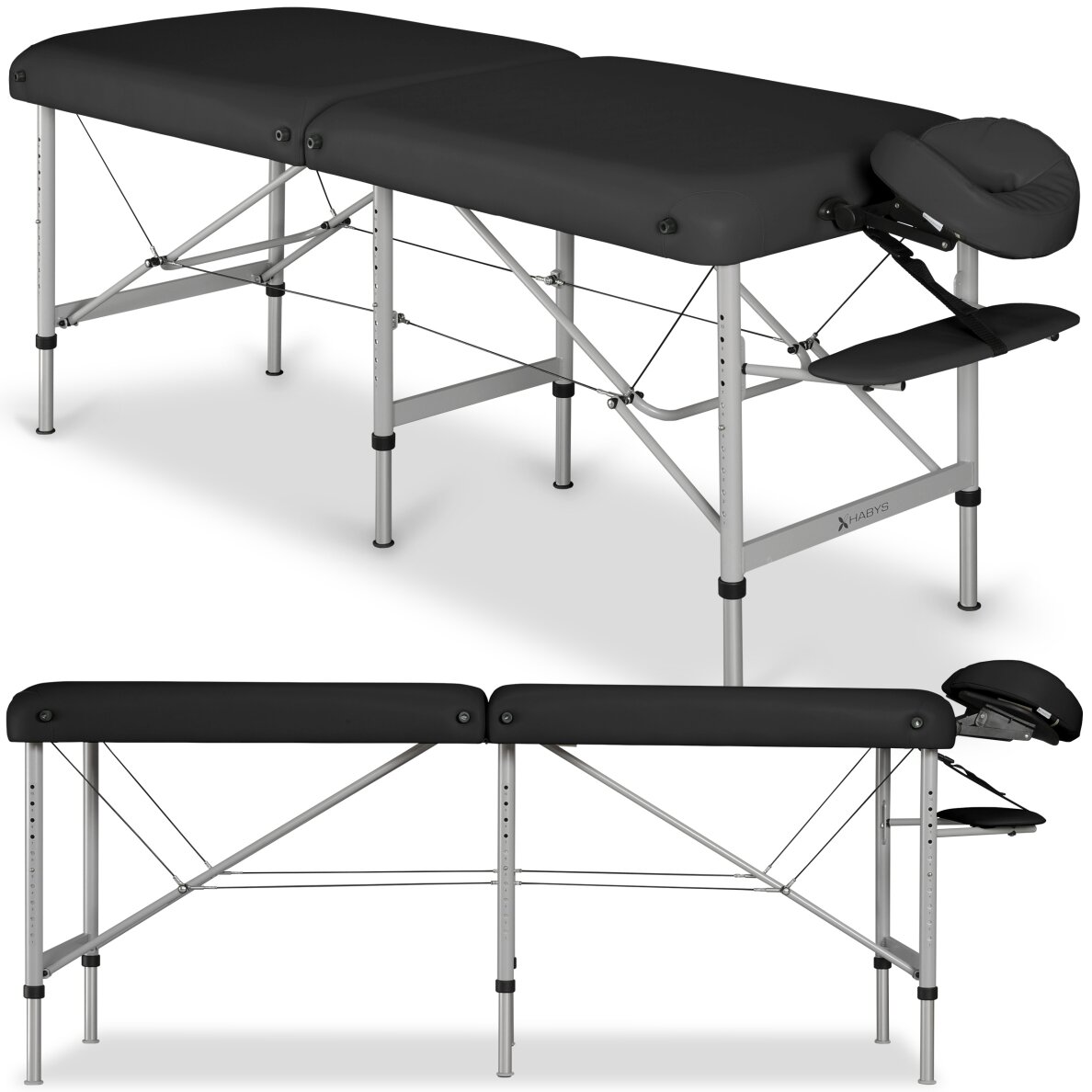 Folding massage and rehabilitation table MEDMAL 70, black