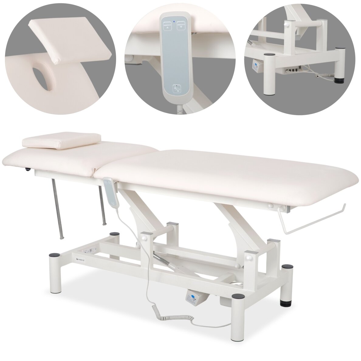 Professional electric massage and physiotherapy table-bed OPTIMA, white Professional electric massage and physiotherapy table-bed OPTIMA, white