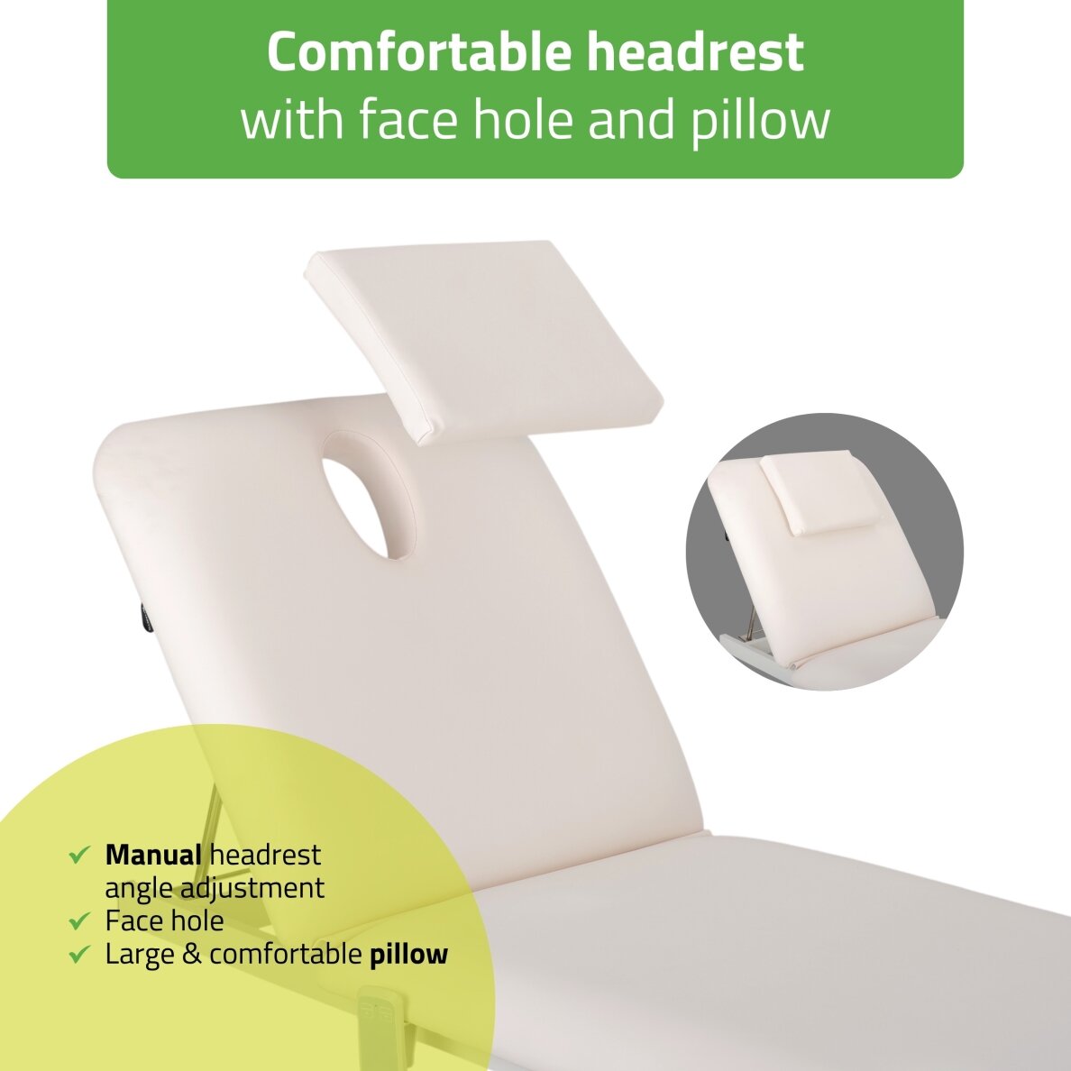 Professional electric massage and physiotherapy table-bed OPTIMA, white 4