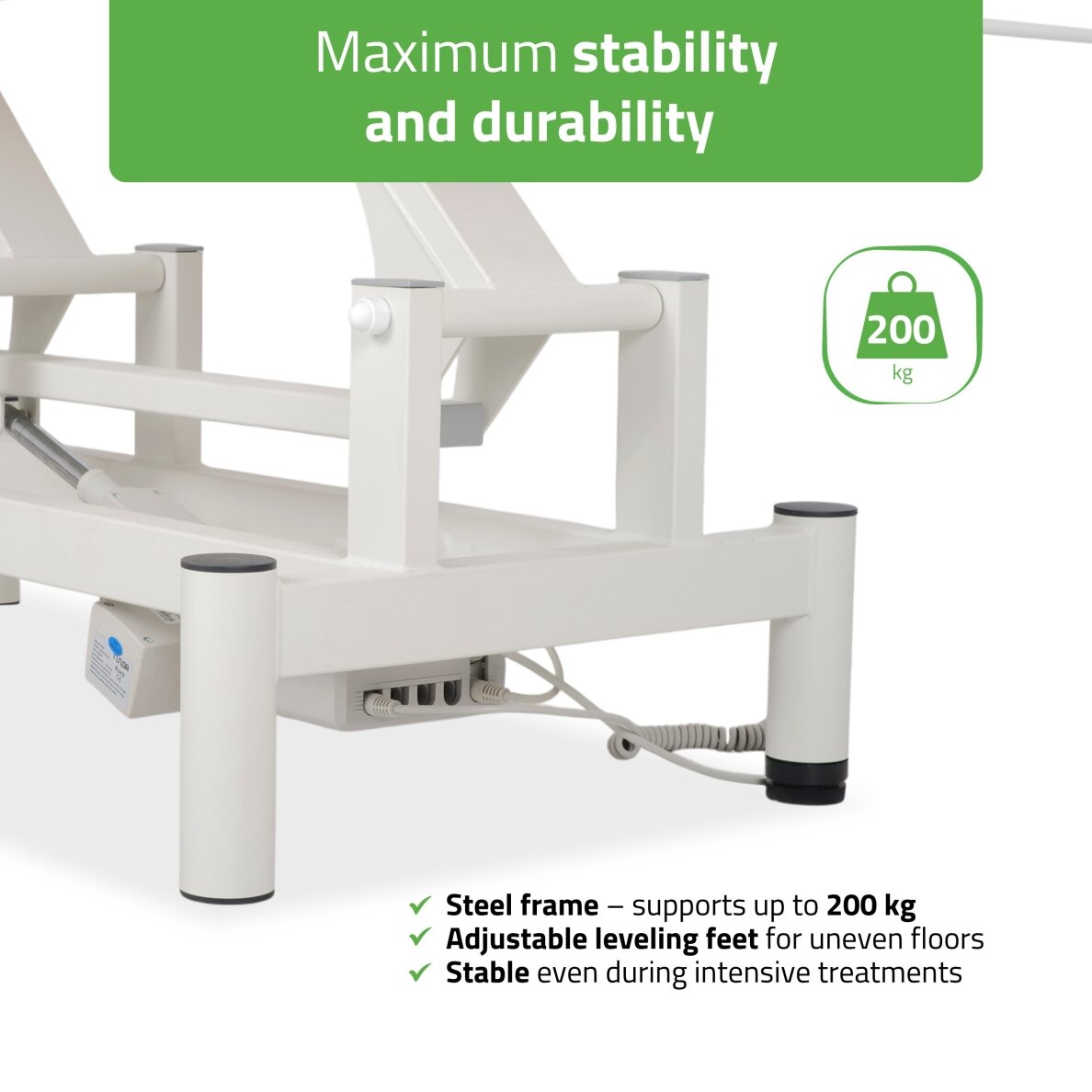 Professional electric massage and physiotherapy table-bed OPTIMA, white 5 Professional electric massage and physiotherapy table-bed OPTIMA, white 5