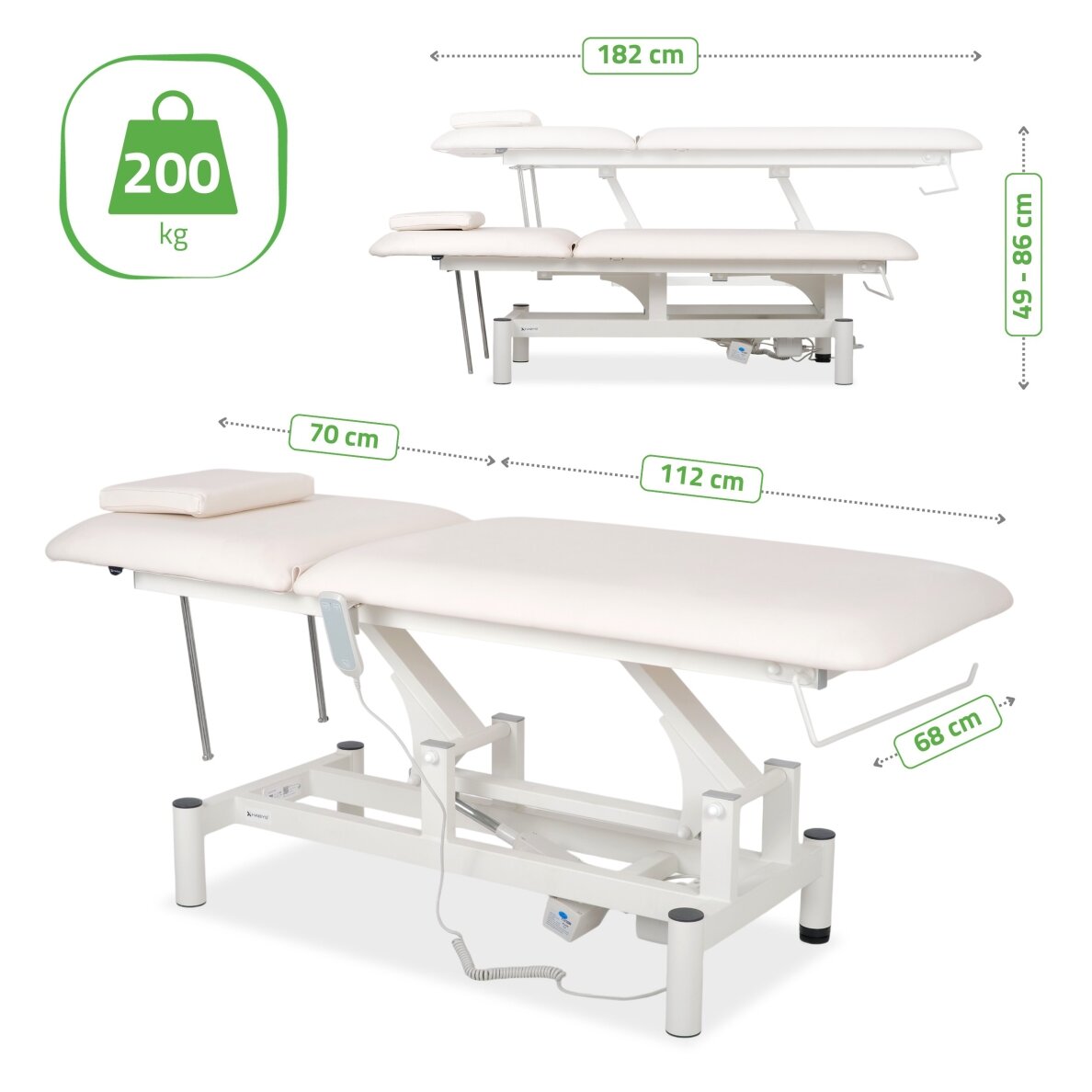 Professional electric massage and physiotherapy table-bed OPTIMA, white 7 Professional electric massage and physiotherapy table-bed OPTIMA, white 7