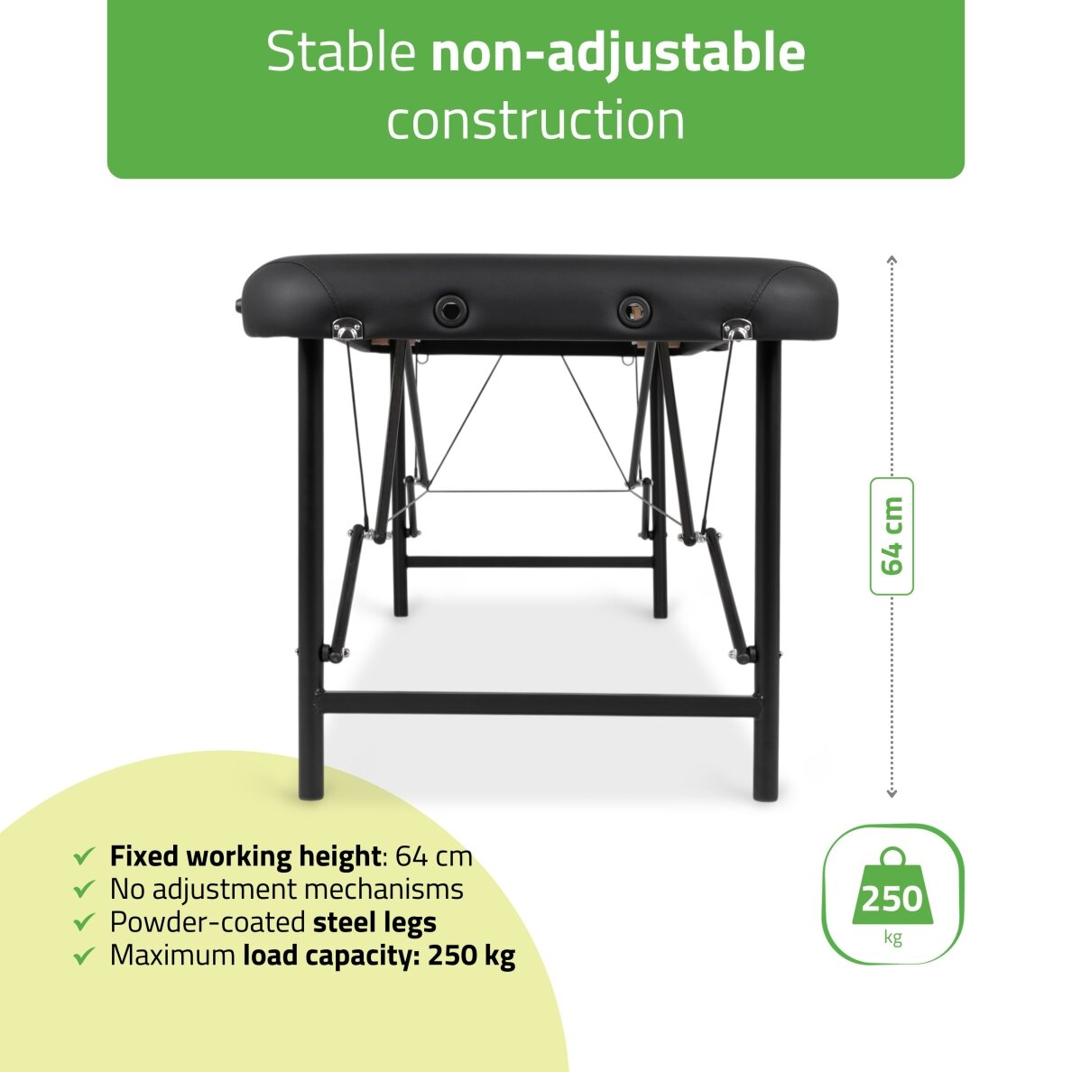 Professional folding massage table RICO 60, black 2 Professional folding massage table RICO 60, black 2