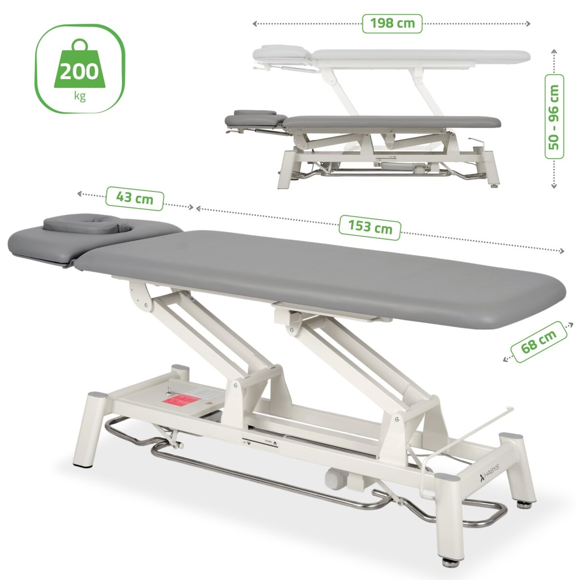 PROXIMA V2 ERGO professional electric massage and physiotherapy bed, gray 7