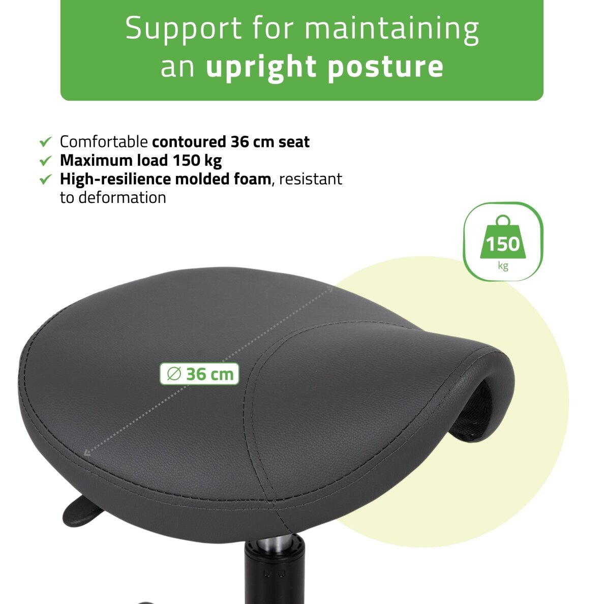 Professional master chair - saddle for beauticians LUMO, gray 1