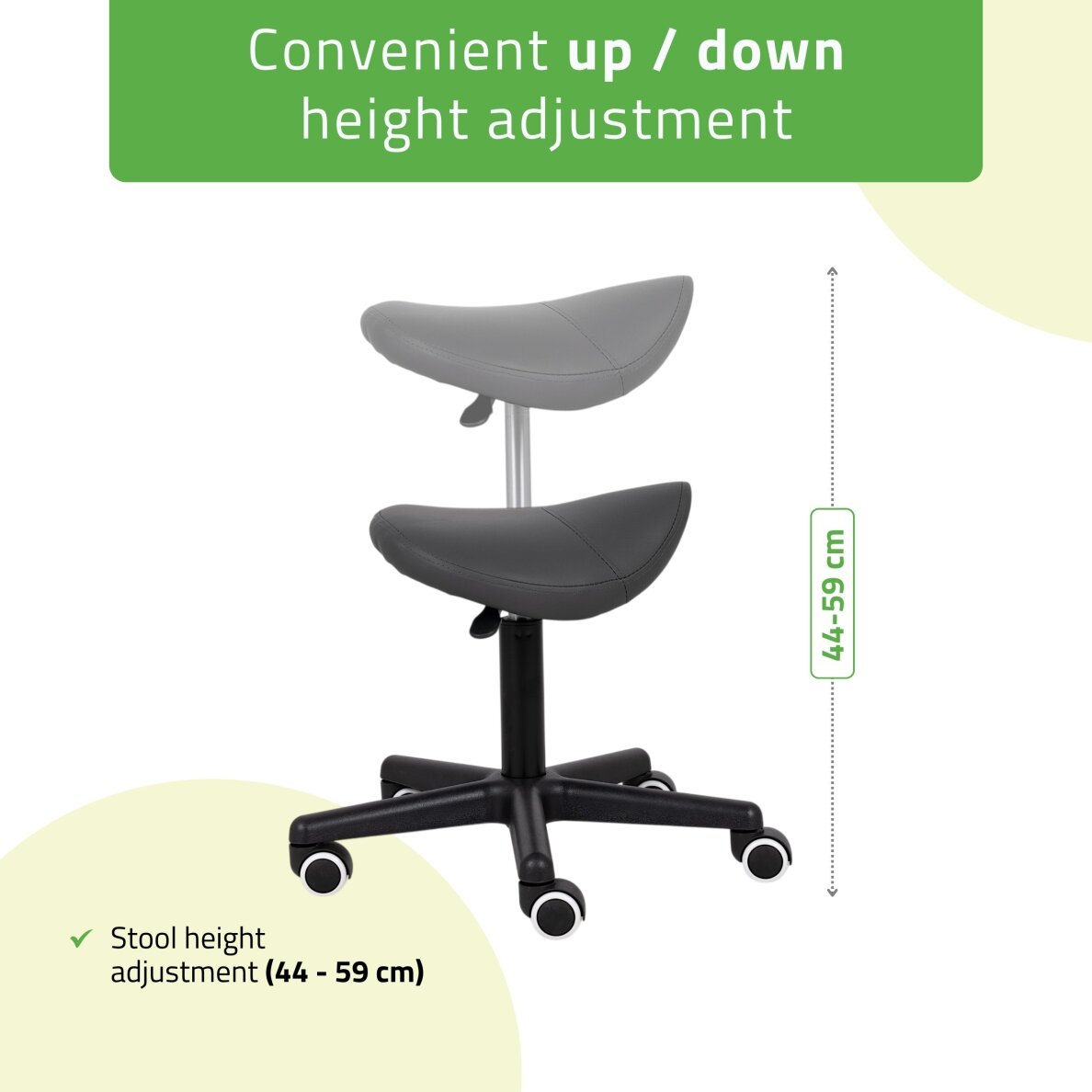 Professional master chair - saddle for beauticians LUMO, gray 3