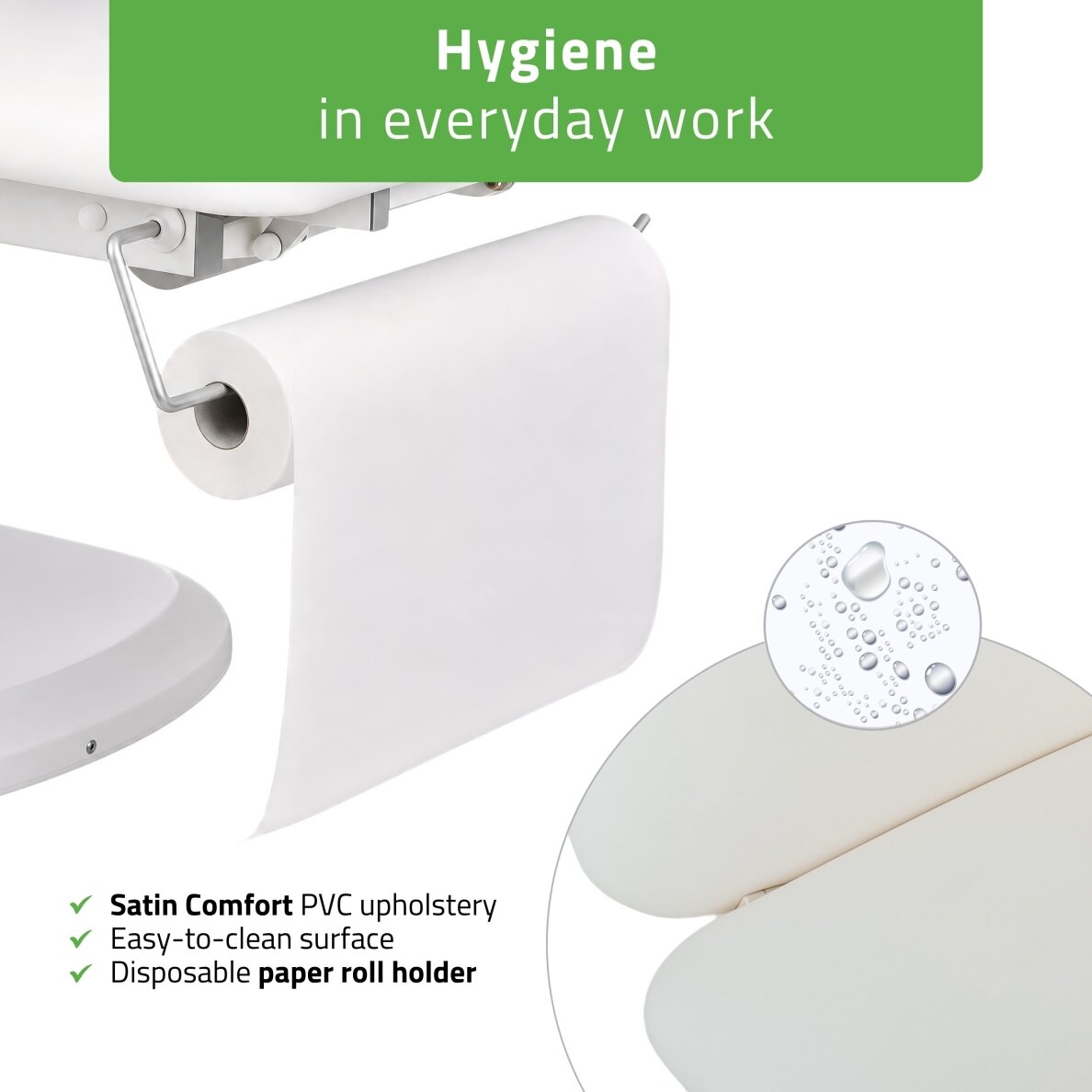 SERENITY ERGO 4 profesionali SPA ir masažo elektrinė lova-gultas su šildymo funkcija,  baltos spalvos 8