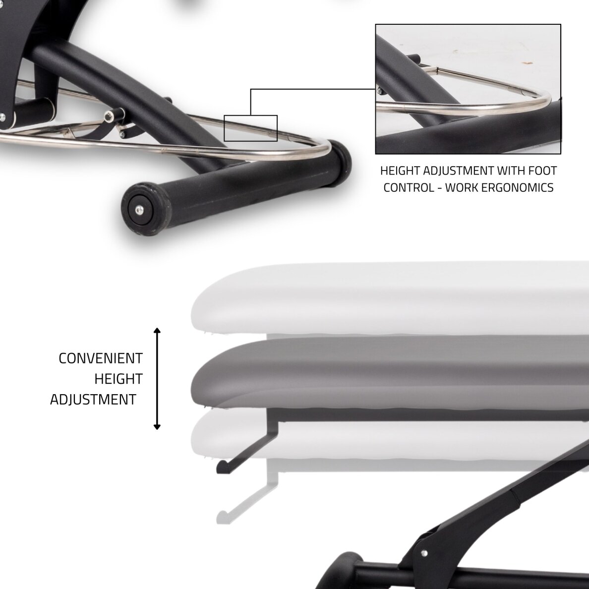 Professional massage and physiotherapy table - bed 2 parts AGILA 2, gray 4