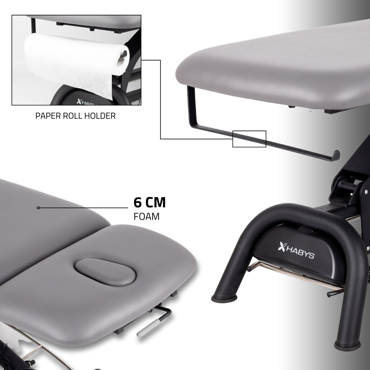 Professional massage and physiotherapy table - bed 2 parts AGILA 2, gray 3