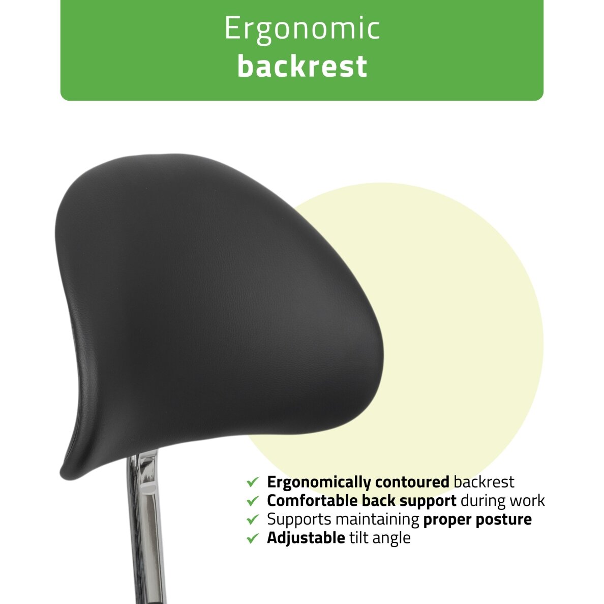Professional Saddle-Style stool DIANA, Black 1 Professional Saddle-Style stool DIANA, Black 1