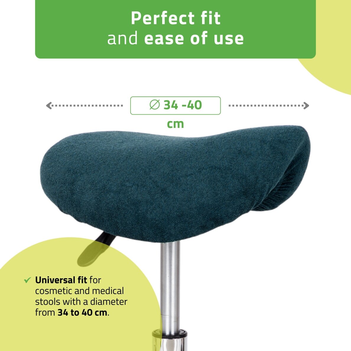Terry cover with elastic for stool, bottle green 1