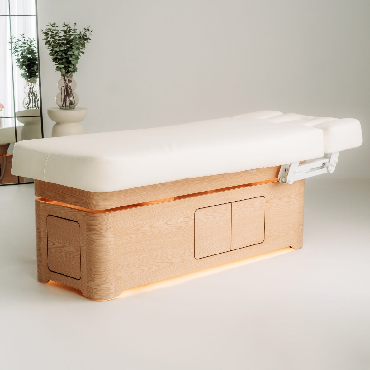 VELLIA electric SPA massage bed with heating function and integrated cabinet, white 10