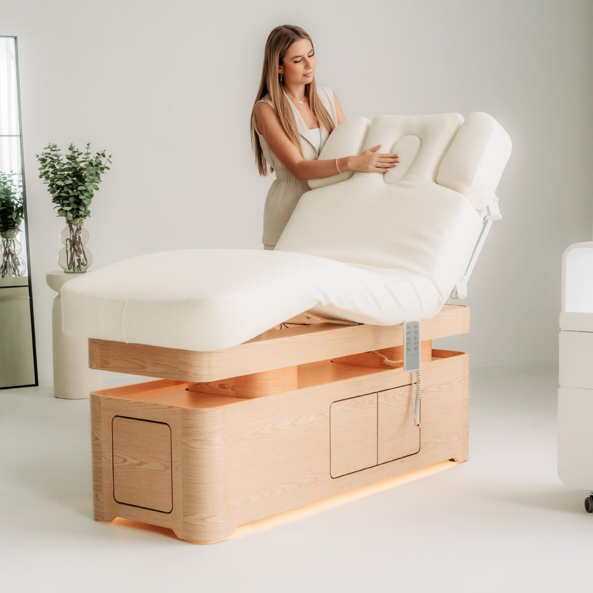 VELLIA electric SPA massage bed with heating function and integrated cabinet, white 5 VELLIA electric SPA massage bed with heating function and integrated cabinet, white 5