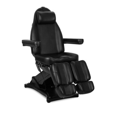 Профессиональное электрическое кресло-кровать для подологии ELARA PRO 6P, черное.