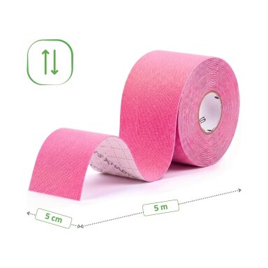 Стандартная эластичная кинезиологическая лента, 5 см × 5 м, розовая. Стандартная эластичная кинезиологическая лента, 5 см × 5 м, розовая.
