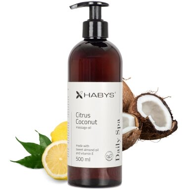 HABYS DAILY SPA massage oil with citrus fruits and coconut, 500 ml