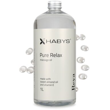 HABYS REYA PURE RELAX maitinantis kūno masažo aliejus su migdolų aliejumi ir vitaminu E, 1000 ml HABYS REYA PURE RELAX maitinantis kūno masažo aliejus su migdolų aliejumi ir vitaminu E, 1000 ml