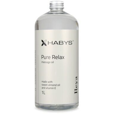 HABYS REYA PURE RELAX maitinantis kūno masažo aliejus su migdolų aliejumi ir vitaminu E, 1000 ml HABYS REYA PURE RELAX maitinantis kūno masažo aliejus su migdolų aliejumi ir vitaminu E, 1000 ml