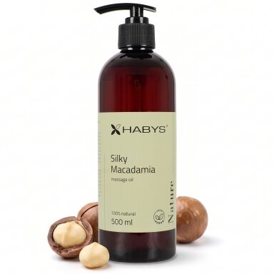 HABYS SILKY MACADAMIA natural massage oil from macadamia seeds, 500 ml HABYS SILKY MACADAMIA natural massage oil from macadamia seeds, 500 ml