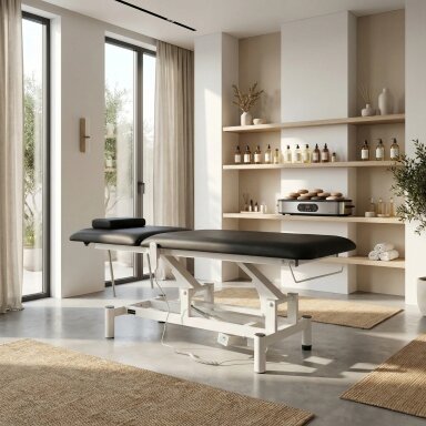 Professional electric massage and physiotherapy table-bed OPTIMA, black