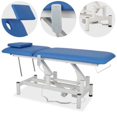 Professional electric massage and physiotherapy table-bed OPTIMA, blue