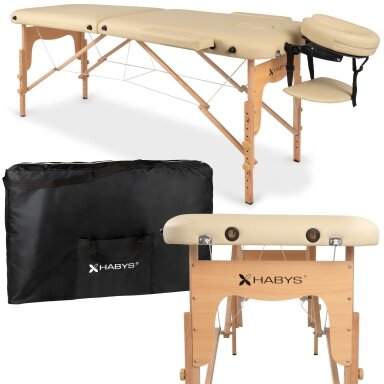 Professional folding massage and rehabilitation table LIRA, beige