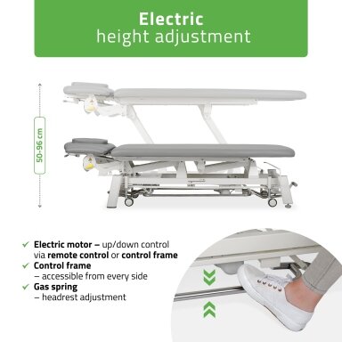 PROXIMA V4 ERGO professional electric 4-section massage and physiotherapy bed with hand and foot control, gray PROXIMA V4 ERGO professional electric 4-section massage and physiotherapy bed with hand and foot control, gray