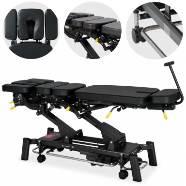 UPRIGHT CHIRO Z7 elektrinis chiropraktikos ir manualinės terapijos stalas su DROP sistema, 7 segmentų