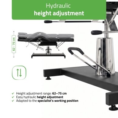 Professional hydraulic chair-bed ALORA for cosmetology, massage and tattoo procedures, black 2 Professional hydraulic chair-bed ALORA for cosmetology, massage and tattoo procedures, black 2