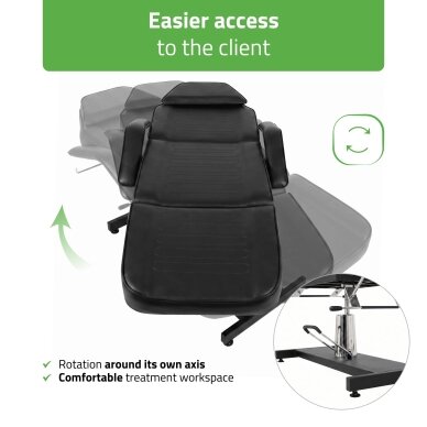 Professional hydraulic chair-bed ALORA for cosmetology, massage and tattoo procedures, black 4 Professional hydraulic chair-bed ALORA for cosmetology, massage and tattoo procedures, black 4
