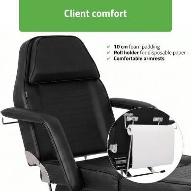 Professional hydraulic chair-bed ALORA for cosmetology, massage and tattoo procedures, black 5 Professional hydraulic chair-bed ALORA for cosmetology, massage and tattoo procedures, black 5