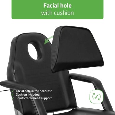 Professional hydraulic chair-bed ALORA for cosmetology, massage and tattoo procedures, black 6 Professional hydraulic chair-bed ALORA for cosmetology, massage and tattoo procedures, black 6