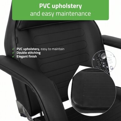 Professional hydraulic chair-bed ALORA for cosmetology, massage and tattoo procedures, black 7 Professional hydraulic chair-bed ALORA for cosmetology, massage and tattoo procedures, black 7