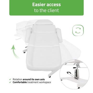 Professional hydraulic chair-bed ALORA for cosmetology, massage and tattoo procedures, white 4 Professional hydraulic chair-bed ALORA for cosmetology, massage and tattoo procedures, white 4