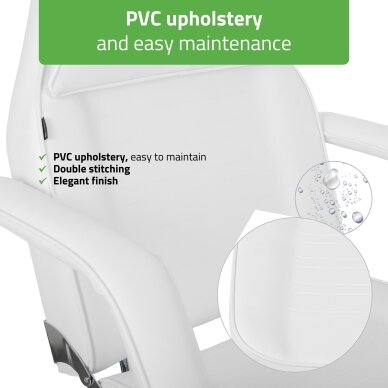 Professional hydraulic chair-bed ALORA for cosmetology, massage and tattoo procedures, white 7 Professional hydraulic chair-bed ALORA for cosmetology, massage and tattoo procedures, white 7