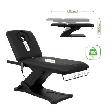 Профессиональная электрическая кровать с функцией подогрева CAMILLA ERGO 2, черная. 9 Профессиональная электрическая кровать с функцией подогрева CAMILLA ERGO 2, черная. 9