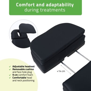 Профессиональное электрическое кресло-кровать для косметологов SELIA PRO 4, черное. 3