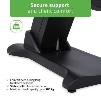 Профессиональное электрическое кресло-кровать для косметологов SELIA PRO 4, черное. 6